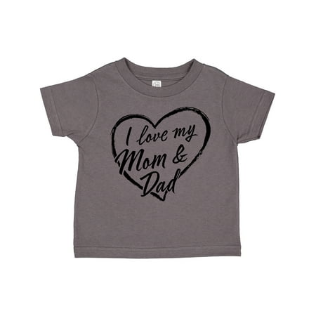 

Inktastic I Love My Mom and Dad in Black Chalk Heart Gift Toddler Boy or Toddler Girl T-Shirt