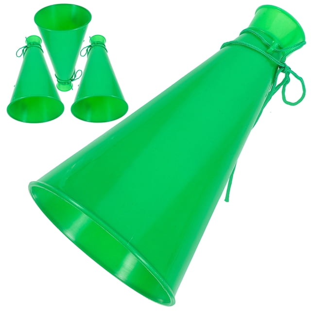 SEWACC 4Pcs Green Plastic Cheer Megaphone for Party Favor and Sports Event Prop 9*5*5in