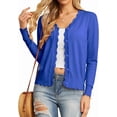 thumbnail image 2 of EASYBRA Women V Neck Button Down Cardigan Long Sleeve Ribbed Knit Slim Fit Sweater, 2 of 6