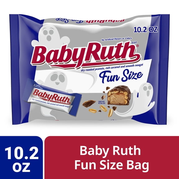Baby Ruth Halloween Candy Bars Fun Size, Bulk Candy for Party Favors