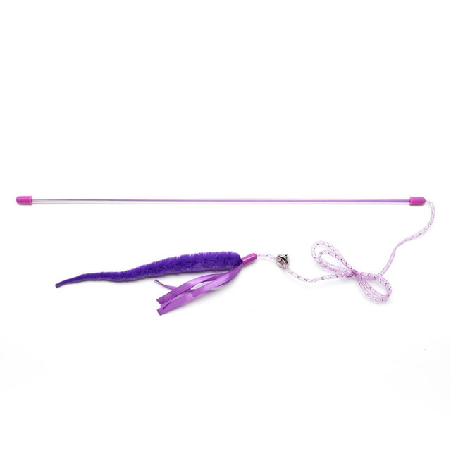 Cat Wand Toy Worm Long Bell Cat Teaser Toy Kitten Play Toy Pet Interactive Toy