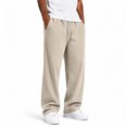 thumbnail image 5 of Evdexr Corduroy Pants Mens Drawstring Baggy Sweatpants Fall Winter Hip Hop Travel Pants Loose Fit Breathable Solid Color Trousers with Pockets XL, 5 of 6