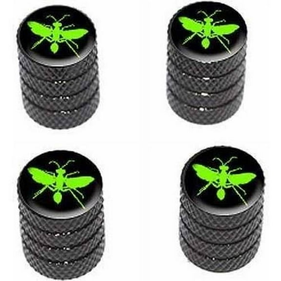 Hornet Wasp Green Tire Rim Wheel Aluminum Valve Stem Caps, Multiple Colors