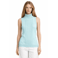 thumbnail image 4 of Socal Look Women's Sleeveless Turtleneck Sweater Top in Stretchable Viscose Blend Aqua Sky, L, 4 of 6
