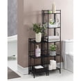 thumbnail image 6 of Pemberly Row Three-Tier Folding Metal Shelf with Scroll Design in Black Metal, 6 of 10