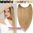 thumbnail image 3 of Benehair Human Hair Extensions Wire In Headband Hiddien Secret No Clip Weft One Piece Remy Hair Straight Women Blonde, 3 of 13