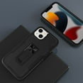 thumbnail image 3 of ELEHOLD Kickstand Rugged Case of iPhone 14 Plus 6.7 inch,Made of Hard PC Plastic + Flexible TPU,with Shockproof Dustproof Lens Protection Folding Hidden Form Bracket Case, Black, 3 of 6