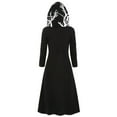 thumbnail image 6 of YUEJUIR Womens Cape Hooded Cardigans Cloak Long Solid Open Front Poncho Outwear(Black,L), 6 of 7