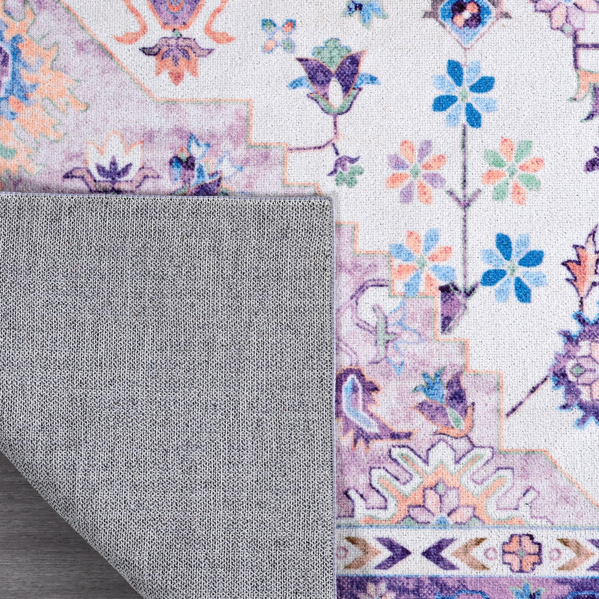 Noahas Vintage Area Rug Modern Bohemian Rug, Purple, 4' x 6'