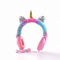 thumbnail image 1 of Unicorn Cable Headphones Over Ear Plush Headset Cat Ears Design（Style 4）, 1 of 4
