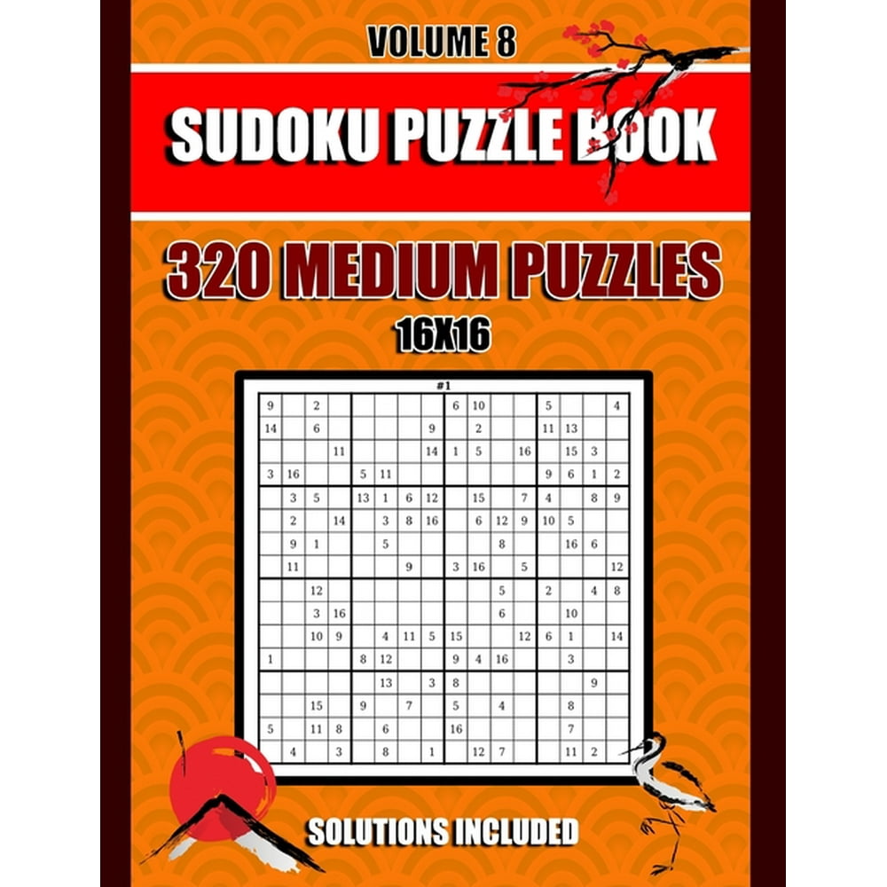 Sudoku Puzzle Book 320 Medium Puzzles 16x 16 Solutions Included 