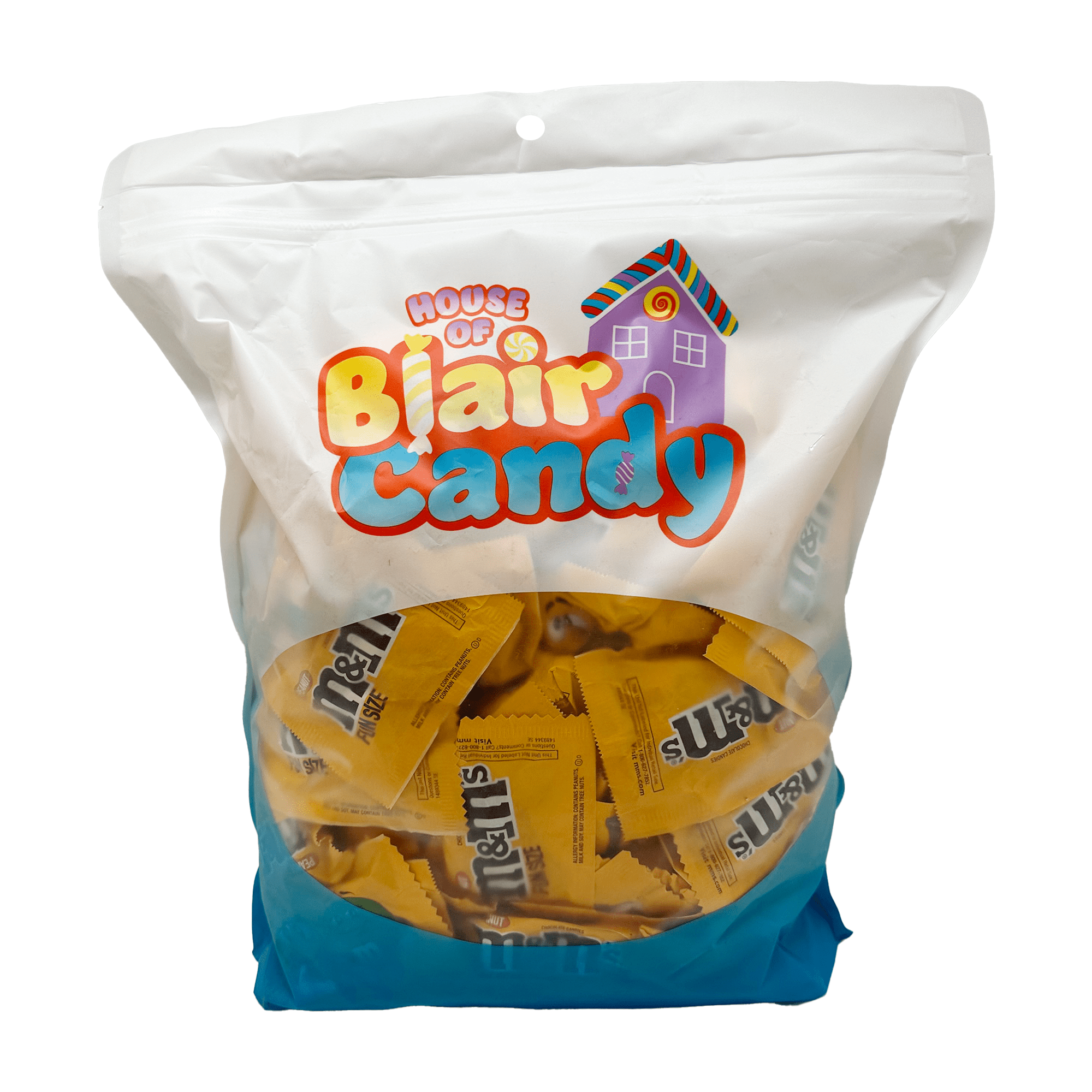 Blair Candy│Milk Chocolate Peanut M&Ms Fun Sized Individual Bags - 5 lbs. Resealable Candy Bag