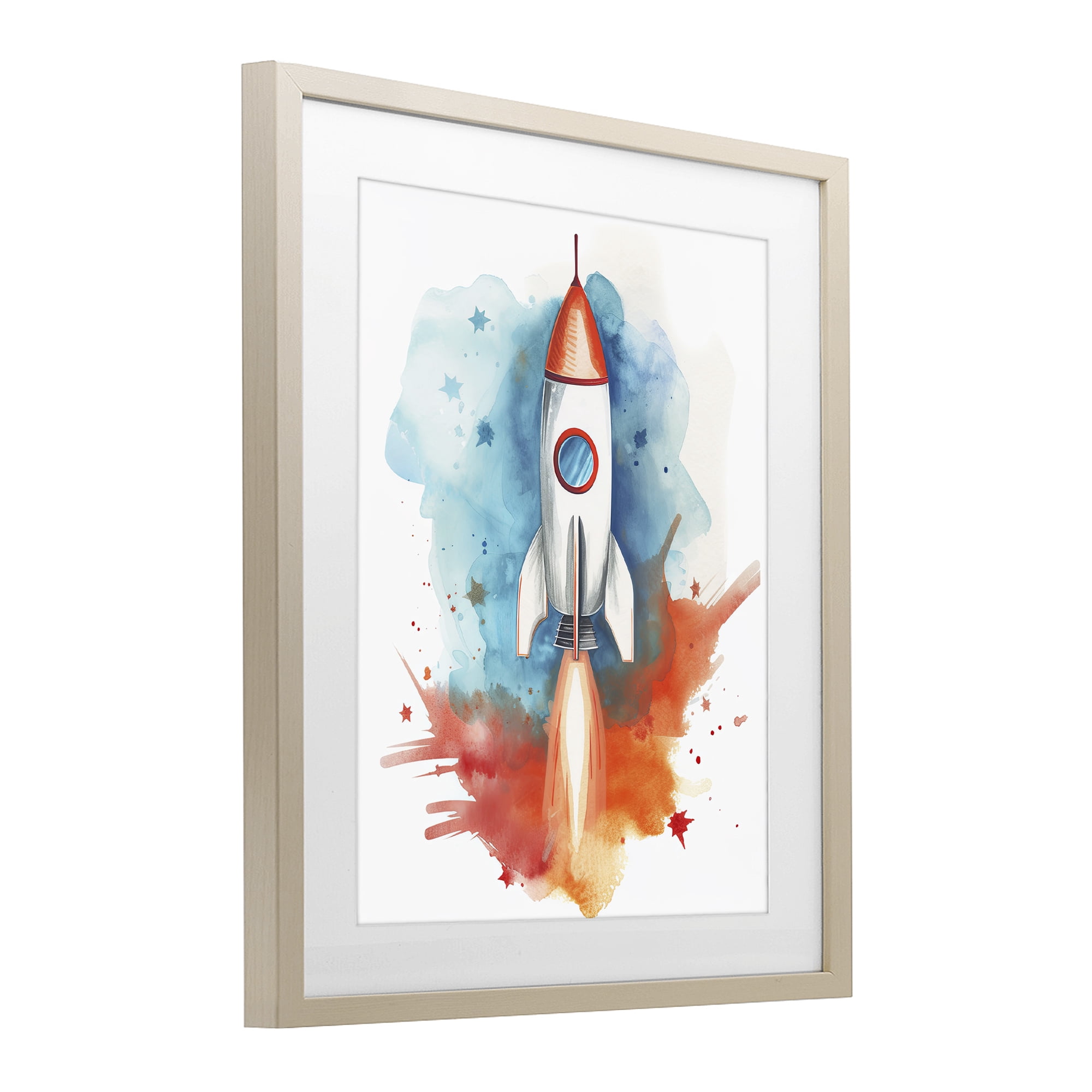 Stupell Industries Rocket Launch Adventure Birch Framed Print Under Glass, design by Ray Powers