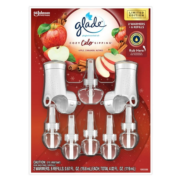 Glade PlugIns 2 Warmers + 6 Refills Holiday (Choose Your Scent