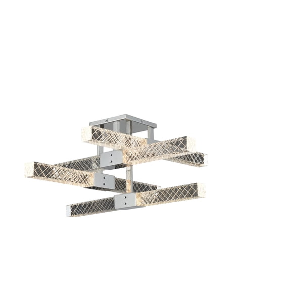 034940-010-FR001-Allegri Lighting-Apollo - 25 Inch 32W LED Flush Mount   Chrome Finish with Firenze Crystal