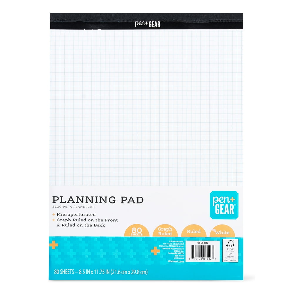 Pen + Gear Planning Pad, White, 8.5 in x 11.75 in, 80 Sheets