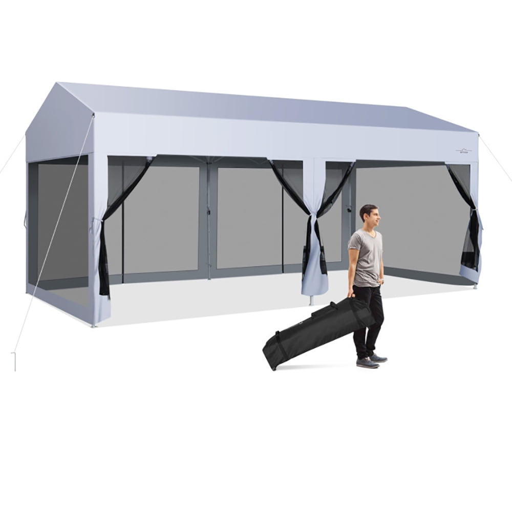 Aimee Lii 10 x 20 Feet Pop up Canopy Tent with Removable Sidewalls for Party, Retractable Outdoor Patio Awnings, White
