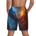thumbnail image 2 of Lsque Mens Swim Trunks Red And Blue Fire Dragon E Pattern - Bathing Suit Compression Liner - Beach Swim Shorts Swimwear - (S-3XL) - Stretch Quick Dry -XX-Large, 2 of 9