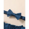 thumbnail image 5 of Baby Girl Romper, Short Sleeve Off Shoulder Pleated Summer Short Jumpsuit + Head Band, 5 of 9