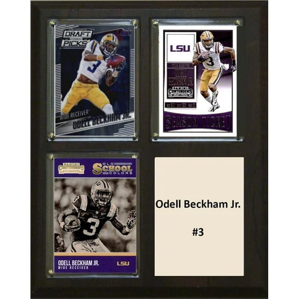 C & I Collectables 810BECKHAMCO 8 x 10 Po Odell Beckham Jr NCAA LSU Tigres Plaque de Trois Cartes