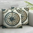 thumbnail image 3 of PRATYUS Throw Pillow Cover Pattern Vintage Compasses Compass Adventure Map World Route Explore Pillowcase Home Decorative Square Pillow Case Cushion Cover 24x24in, 3 of 5