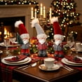 thumbnail image 5 of Ayieyill 3pcs Santa Claus Decoration Handcrafted Standing Santa Claus Statue for Christmas Table Decorations Indoor - 7.8", 5 of 8