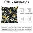 thumbnail image 5 of Ullo0ord Golden Hummingbird Pattern Pillow Cover Cute Bird Square Throw Pillow Cover for Teens Adult Bedroom Decor Black Leaves Modern Plant Decorative Cushion Cover 24x24in, 5 of 5