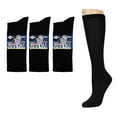 thumbnail image 2 of 3 Pairs Knee High Uniform School Soccer Socks Womens Girl Black Size 9-11 XL Lot, 2 of 3