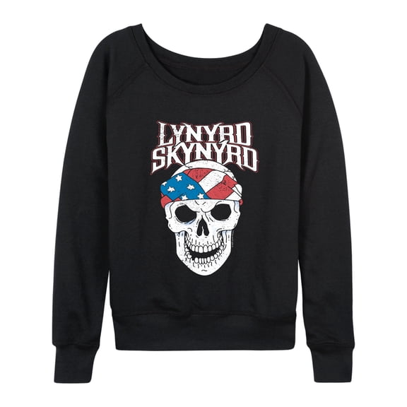 Lynyrd Skynyrd - American Bandana Skull - Women's French Terry Long Sleeve Pullover