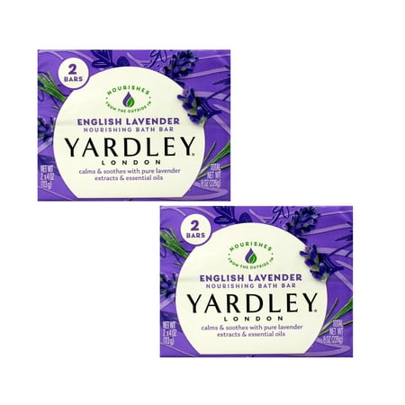 Yardley London Moisturizing Bars English Lavender With Essential Oils 8.50 oz (Pack of 2)