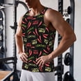 thumbnail image 5 of Rateoe Red Chili Pattern Sleeveless Gym Shirt Muscle Tee Breathable Workout Shirt Slim-Fit Tank Quick Dry Fit Muscle Tank Top Bodybuilding Sleeveless T Shirt-, 5 of 7