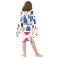 thumbnail image 7 of FORMRS Niños Bathrobe Unisex Hooded Robe Soft Plush Pajamas Sleepwear, Size 7-9T, Blue Retro Shapes, 7 of 7