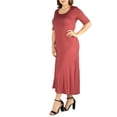 thumbnail image 3 of 24seven Comfort Apparel Plus Size Elbow Length Sleeve Maxi Dress, 3 of 4