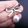 thumbnail image 2 of Fashion Butterfly Bow Brooch Pin with Pearl Wedding Brooch for Women -, 2 of 9