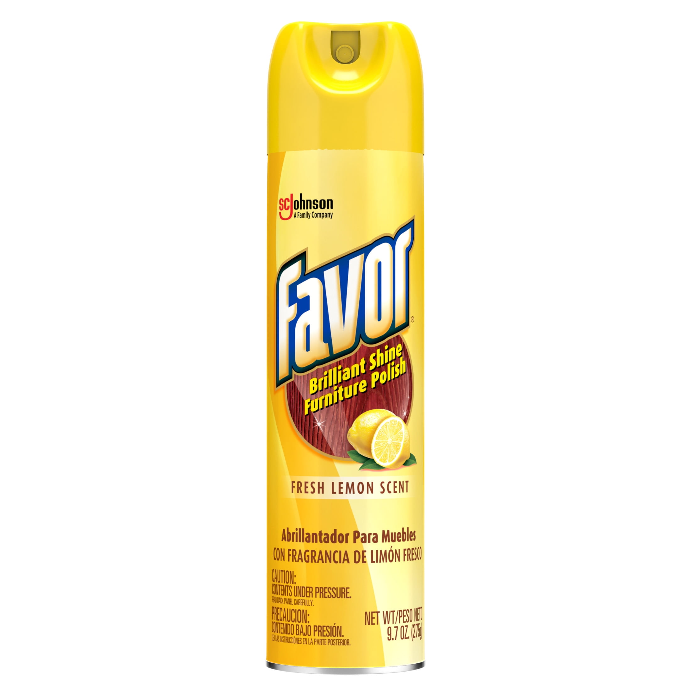 (6 pack) Favor Brilliant Shine Furniture Polish, Fresh Lemon Scent, 9.7 fl oz