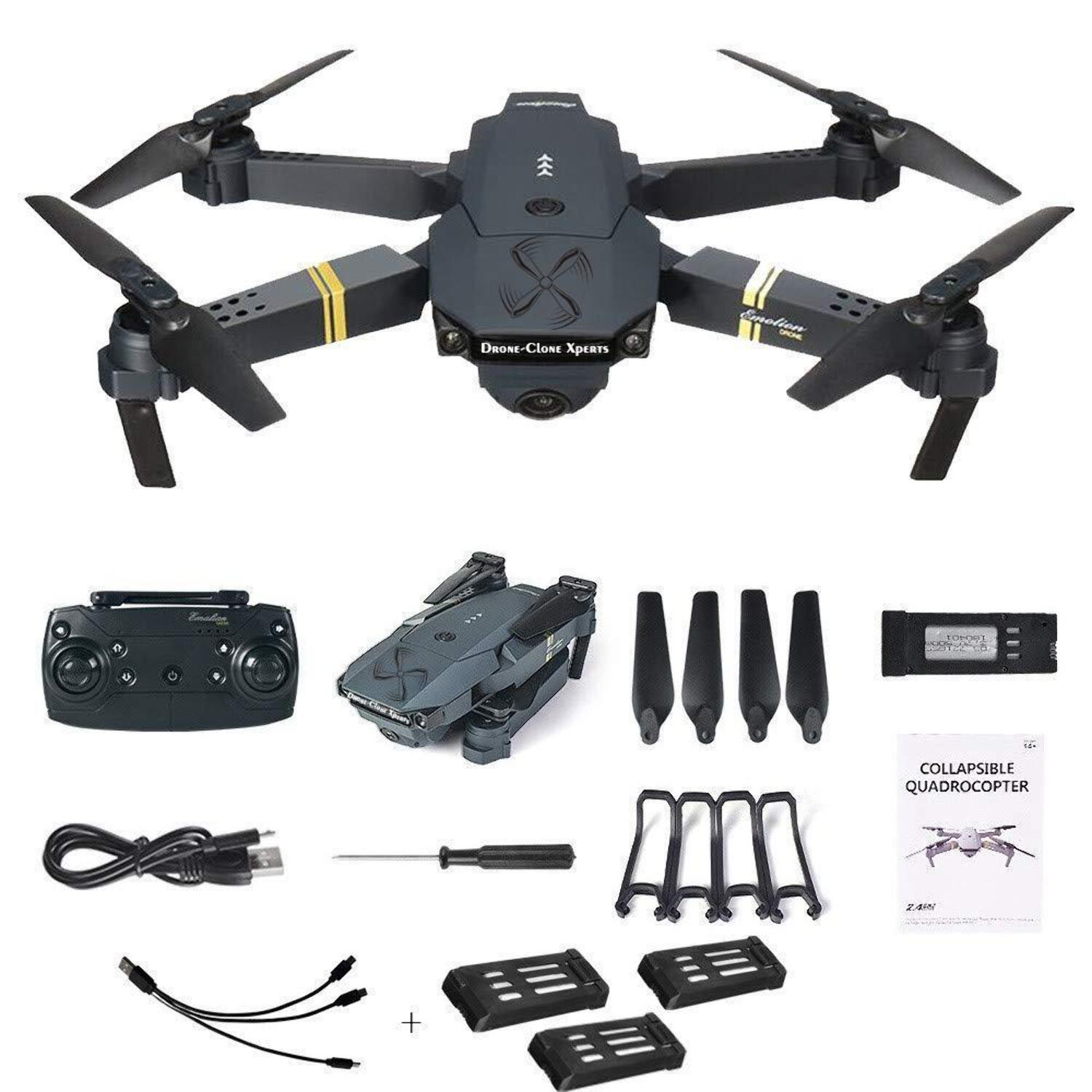 QuadAir Drone Extreme Upgrade with 3 Batteries HD Camera Live Video WiFi FPV Voice Command
