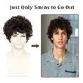 thumbnail image 3 of Phocas Mens Wig Short Curly Wig，Synthetic Black Wig for Daily Use, 3 of 10