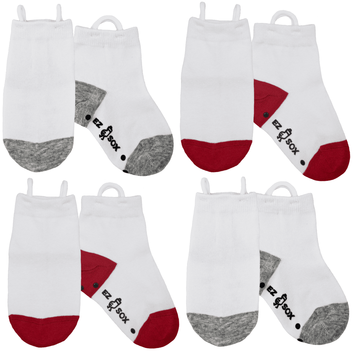 Ez Sox Ez Sox Kids Toddler Socks Seamless toe, Non Skid grips, Solid White, 35 yr Walmart