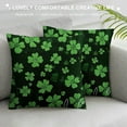 thumbnail image 3 of Nawypu  St Patricks Day Pillow Covers St Patricks Lucky Clover Throw Pillows Spring Green Shamrock Decorative Pillowcase Rustic Square Cushion Cover for Couch Sofa Bed, 3 of 5