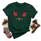 thumbnail image 3 of Gibobby Camisa navideña mujer Camiseta de manga corta con cuello redondo y estampado de Navidad para mujer(Verde,G), 3 of 5