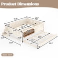 thumbnail image 2 of Harper & Bright Designs Queen Size Platform Bed with Trundle and Small Staircase, Solid Wood Platform Bed Frame with Guardrails and Bookshelves for Boys and Girls, Beige, 2 of 11