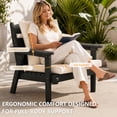 thumbnail image 3 of FOOWIN 7-Piece Patio Furniture Set, HDPE Outdoor Conversation Set with 5 Seating & Cushions, Perfect Patio Sofa Set for Garden, Porch, Backyard, Black Frame with Beige Cushion, 3 of 8