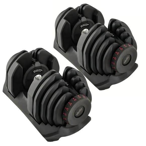 10-90 Lb Adjustable Dumbbell: Adjusts From 10-90 Lbs, 17 Adjustable Settings (Pair of Dumbbells, Set of 2)