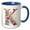 Blue/White, variant on 3drose, Pretty Floral Monogram K, 11oz Two-tone Green Mug