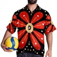 thumbnail image 4 of Seven Starred Ladybird Men's Casual Button Down Short Sleeve Printed Summer Beach Shirts, 4 of 6