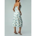 thumbnail image 4 of Seyurigaoka Women Juniors Tie-up Slip Dress, Floral Print V-Neck Spaghetti Strap Slit One-piece, 4 of 8