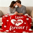 thumbnail image 4 of Meggemo 39.4x51.2 Inch Flannel Romantic Heart Printed Blanket Valentine's Day Soft Warm Throw Blanket for Sofa Bed Chair Indoor Home Use Adds Sweet and Cozy Atmosphere, 4 of 6