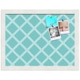 thumbnail image 2 of PinPix 16x12 Custom Cork Bulletin Board Diamond Modern Pattern Aqua White Poster Board Has a Fabric Style Canvas Finish, Framed in Diamond Modern Pattern Aqua White, by ArtToFrames (PinPix-1799), 2 of 5