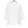 thumbnail image 4 of Plebaso Summer Tops for Women V Neck Ruffle Loose Blouses Short Sleeve Casual Plain Lightweight Tee Shirts, 4 of 5