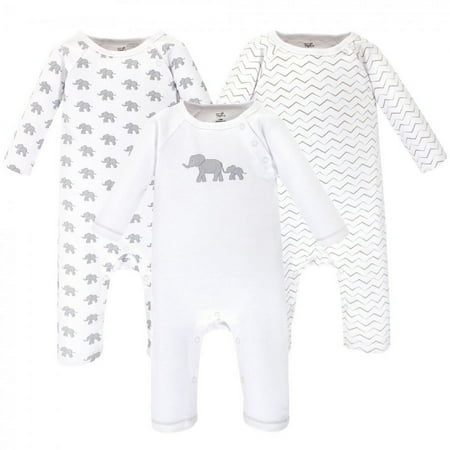 UPC: 0660168675825 | Touched by Nature Baby Organic Cotton Coveralls 3pk  Marching Elephant  0-3 Months